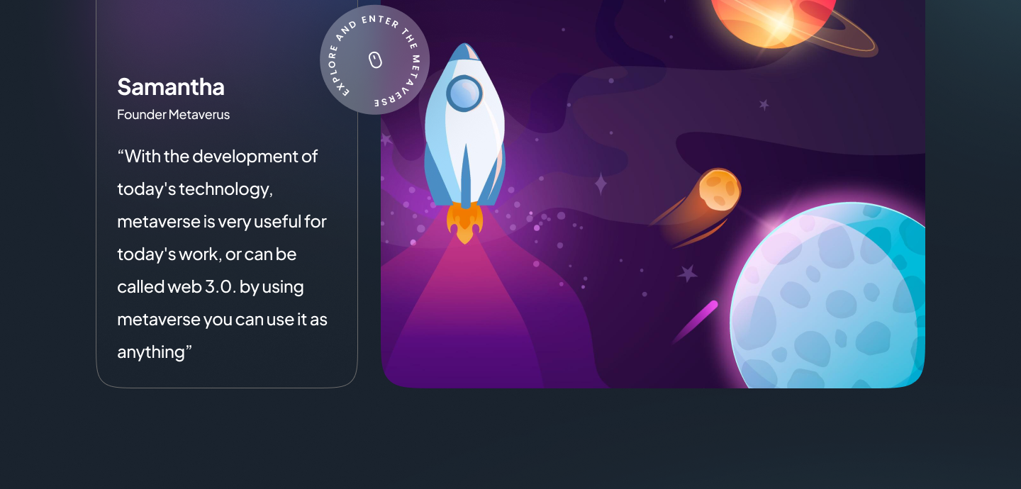 Samantha testimonial and rocket scene